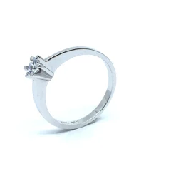 SØLV RING RHODINERET PRINSESSE MED SYNTETISK ZIRKONIA