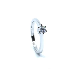 SØLV RING RHODINERET PRINSESSE MED SYNTETISK ZIRKONIA