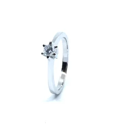 SØLV RING RHODINERET PRINSESSE MED SYNTETISK ZIRKONIA