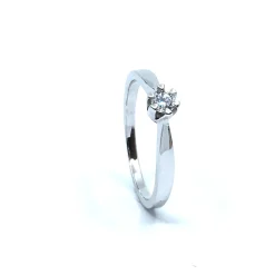 SØLV RING RHODINERET PRINSESSE MED SYNTETISK ZIRKONIA