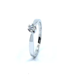 SØLV RING RHODINERET PRINSESSE MED SYNTETISK ZIRKONIA