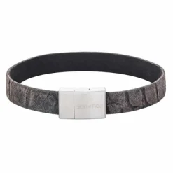 SON OF NOA ARMBÅND GRÅ KALVESKIND 23 CM MED STÅL LÅS - 897 013-GREY23