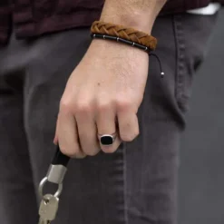 SON OF NOA BRUN LÆDER ARMBÅND 23 CM - 80970239223