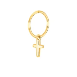 SON OF NOA ØRERING SØLV FORGYLDT MED KORS VEDHÆNG - 329 502-3