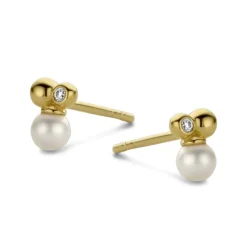 SPIRIT ICONS ASIA ØRERINGE 14 KT GULD MED HVID PERLE - 44596