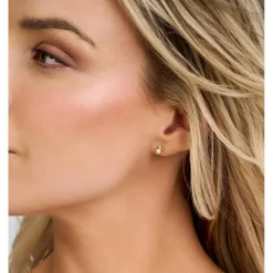 SPIRIT ICONS ASIA ØRERINGE 14 KT GULD MED HVID PERLE - 44596