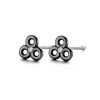 SPIRIT ICONS BLUSH ØRERINGE SØLV SORT MED STEN - 41443