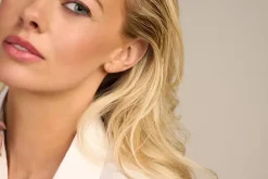 SPIRIT ICONS FIGARO ØRERINGE SØLV FORGYLDT MED LYSERØD ZIRKONIA- 42822