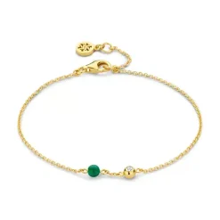 SPIRIT ICONS LUCKY ARMBÅND FORGYLDT GRØN - 20592