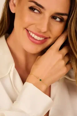 SPIRIT ICONS LUCKY ARMBÅND FORGYLDT GRØN - 20592