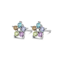 SPIRIT ICONS NOBLE ØRESTIKKER SØLV MED FARVET ZIRKONIA STEN - 41255