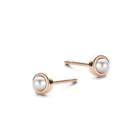 SPIRIT ICONS PEARL ØRERINGE SØLV ROSA FORGYLDT - 41794