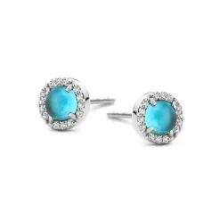 SPIRIT ICONS SØLV ØRERINGE EUPHORIA BLÅ ZIRKON - 41881