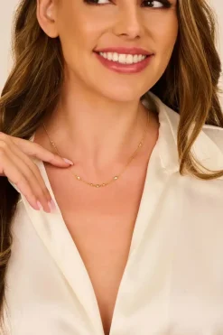 SPIRIT ICONS ‘SOUL’ HALSKÆDE FORGYLDT SØLV MED STENE - 11212-45