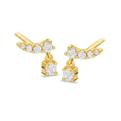 SPIRIT ICONS ‘SPARKLE’ ØRERINGE SØLV FORGYLDT MED STENE - 42412