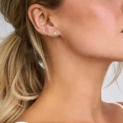 SPIRIT ICONS TRIO ØRERINGE SØLV MED STEN - 40621