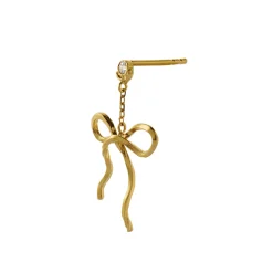 STINE A DANGLING FLOW BOW ØRERING FORGYLDT - 1362-02-S
