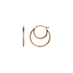 STINE A DOUBLE CREOL ØRERING SØLV FORGYLDT - 1136-02-S