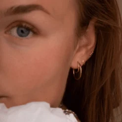 STINE A DOUBLE CREOL ØRERING SØLV FORGYLDT - 1136-02-S