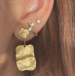 STINE A GOLDEN REFLECTION ØRERING SØLV FORGYLDT - 1324-02-S