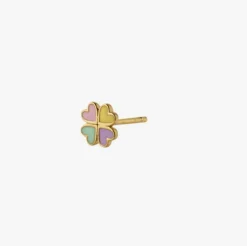 STINE A LOVE HEART CLOVER ØRERING SØLV FORGYLDT - 1296-02-S