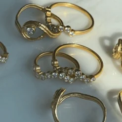 STINE A MIDNIGHT SPARKLE RING SØLV FORGYLDT - 4045-02