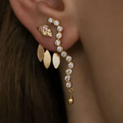 STINE A MIDNIGHT SPARKLE ØRERING SØLV FORGYLDT TIL VENSTRE ØRE - 1248-02-L