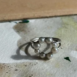 STINE A PEARL BERRIE RING SØLV MED FERSKVANDSPERLER - 4055-00