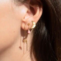 STINE A PETIT BOW ØRERINGE I FORGYLDT SØLV- 1353-02-S