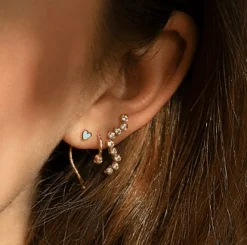 STINE A PETIT LOVE HEART ØRERING SØLV FORGYLDT - 1181-02-Light Blue