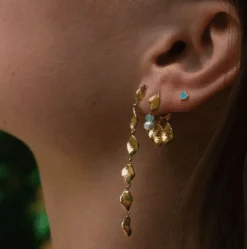 STINE A PETIT LOVE HEART ØRERING SØLV FORGYLDT - 1181-02-Light Blue