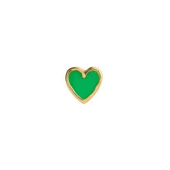 STINE A PETIT LOVE HEART ØRERING SØLV FORGYLDT - 1181-02-Grass Green