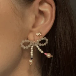 STINE A ØRERING SØLV FORGYLDT PETIT BOW - 1344-02-S