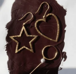 STINE A ØRERING SØLV FORGYLDT SHINING STAR - 1371-02-S