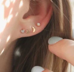 STINE A ØRERING SØLV FORGYLDT BELLA MÅNE- 1280-02-S