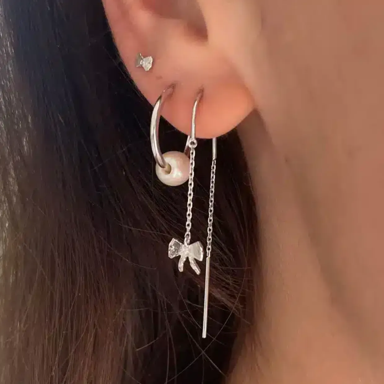 STINE A ØRERINGE BOW KÆDE SØLV - 1353-00-S