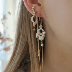 STINE A THREE LEAVES ØRERING SØLV FORGYLDT THREE LEAVES - 1042-02-S