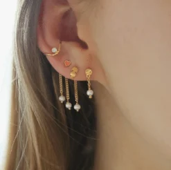 STINE A TRES PETIT ETOILE ØRERING SØLV FORGYLDT - 1283-02-S