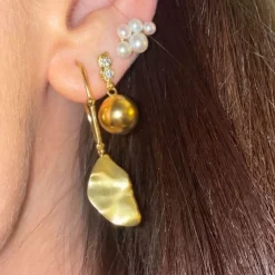 STINE A TWIN FLOW AND DISCO BALL SØLV FORGYLDT ØRERING - 1334-02-S