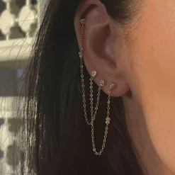 STINE A TWIN FLOW ØRERING SØLV FORGYLDT - 1337-02-S