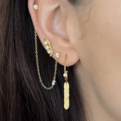 STINE A TWIN FLOW ØRERING SØLV FORGYLDT - 1337-02-S