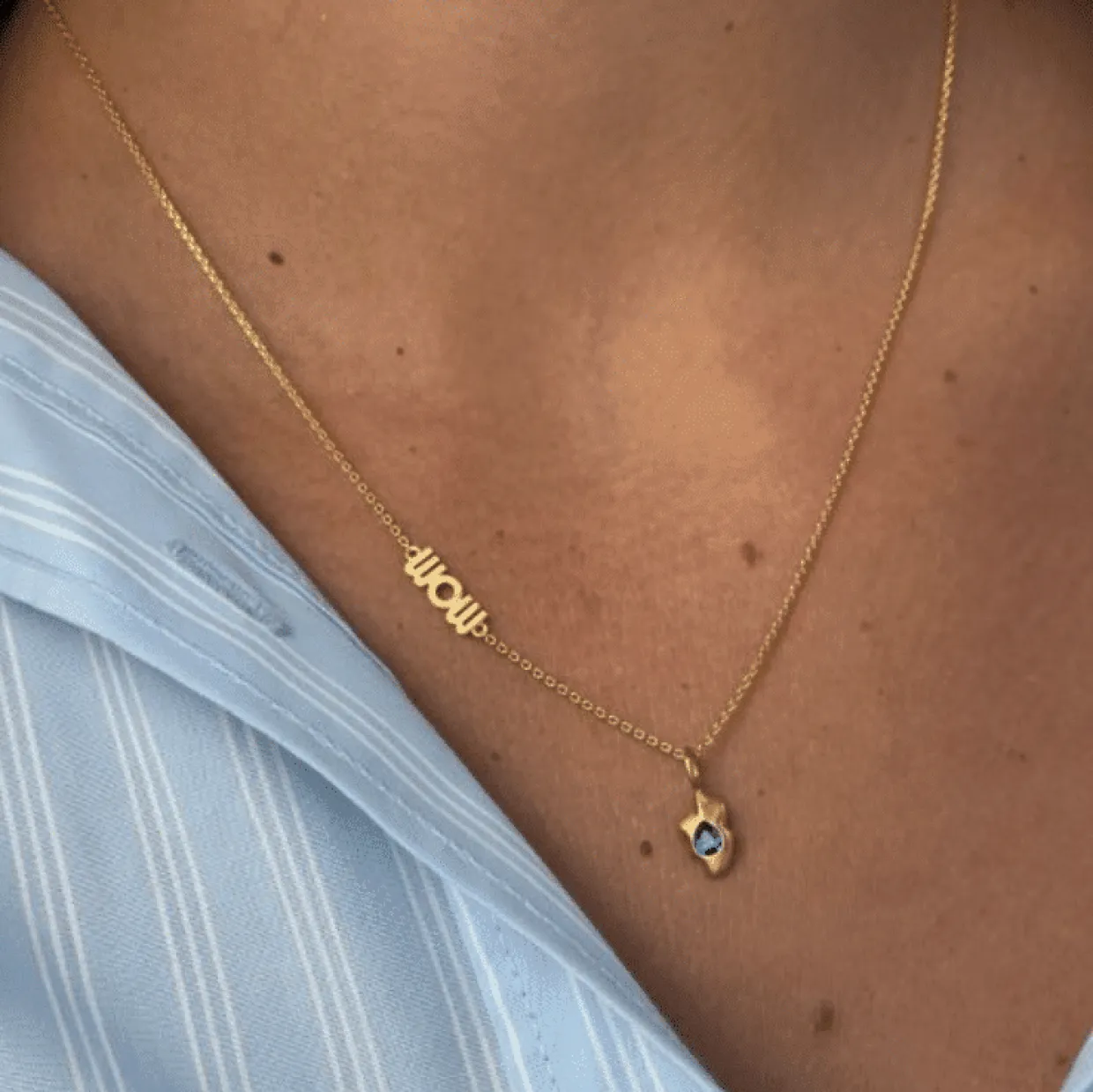 STINE A WOW MOM HALSKÆDE SØLV FORGYLDT - 2054-02-OS