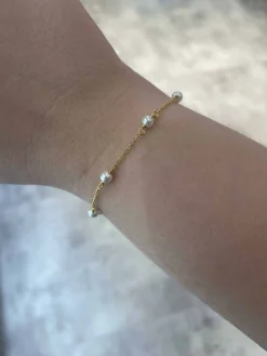 STUDIO Z ARMBÅND SØLV FORGYLDT SHORE MED PERLER - 7253344