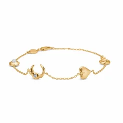 STUDIO Z CASCAD ARMBÅND FORGYLDT SØLV MED PERLE OG BLÅ STEN - 7257875