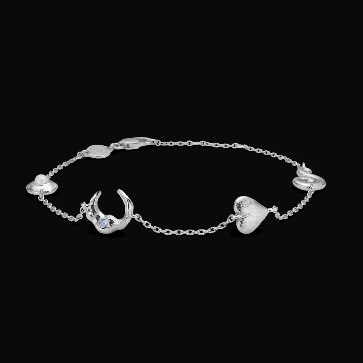 STUDIO Z CASCADE ARMBÅND SØLV MED STEN OG PERLE - 7157875