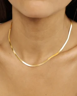 STUDIO Z COBRA SMALL SLIBEBEN HALSKÆDE I FORGYLDT SØLV - 7220319