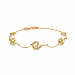 STUDIO Z CURIOS ARMBÅND FORGYLDT SØLV MED LYSEBLÅ STEN - 7257871