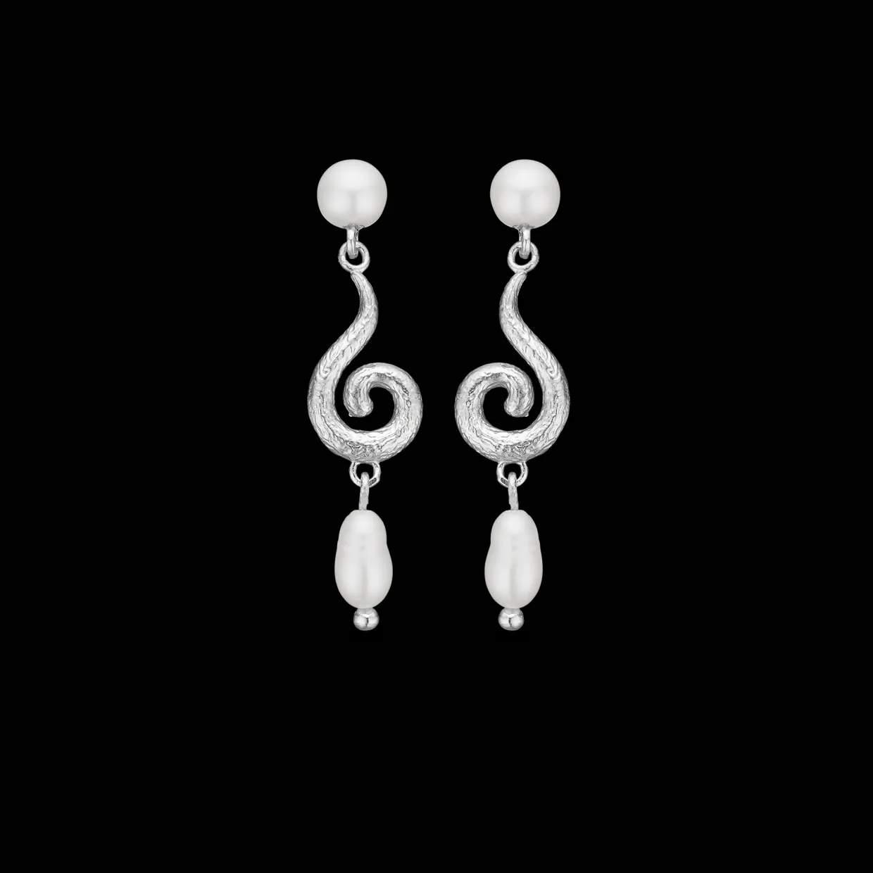 STUDIO Z CURIOSITY ØRERINGE SØLV MED PERLER - 7113870