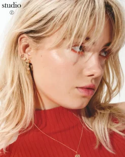 STUDIO Z EDGE HALSKÆDE FORGYLDT MED ROSA ZIRKONIA - 7227889