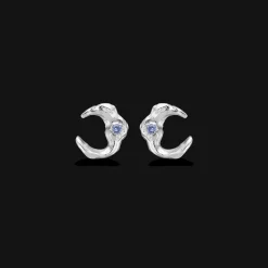STUDIO Z LUNAR ØRERINGE SØLV MED BLÅ STEN - 7117881